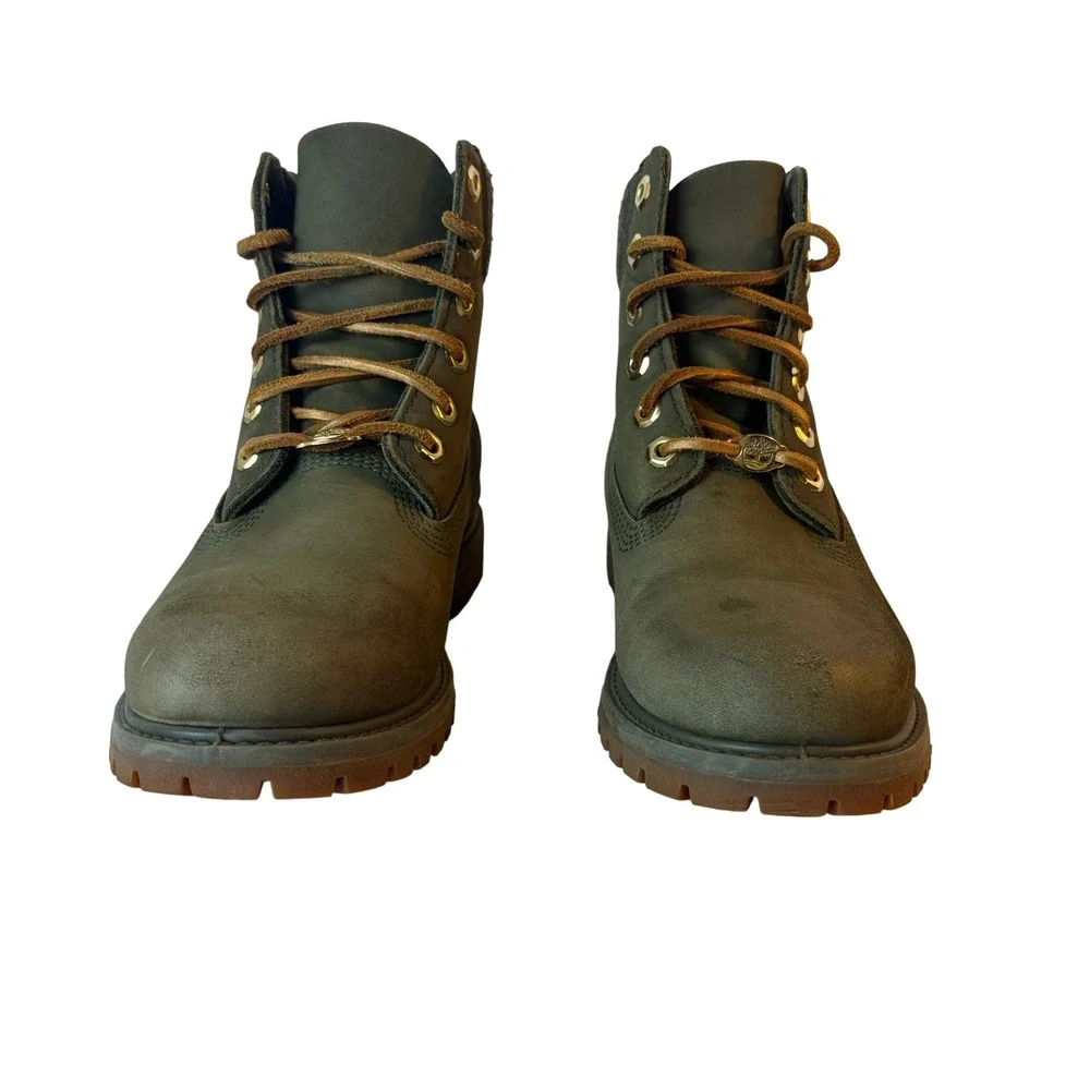 Timberland 6-Inch Premium Nubuck Boots Green Womens 6.5 A1UWQ